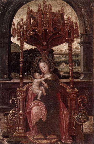 unknow artist The virgin and child enthroned